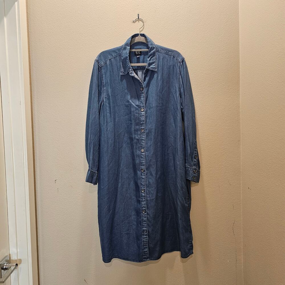 GAP Chambray Button Down Shirt Dress Size L